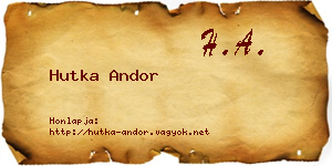 Hutka Andor névjegykártya